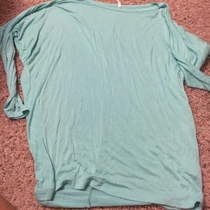 Turquoise long sleeve blouse